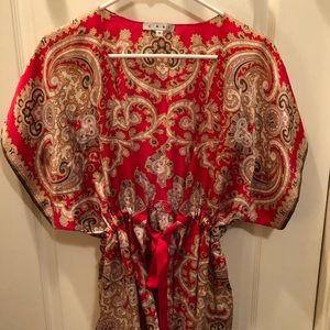CAbi red print vintage kimono